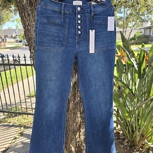 Michelle Miller-Button-Fly High-Rise Nomad-Women's Jeans - Blue